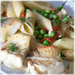 Pasta, tarbot, roomsaus